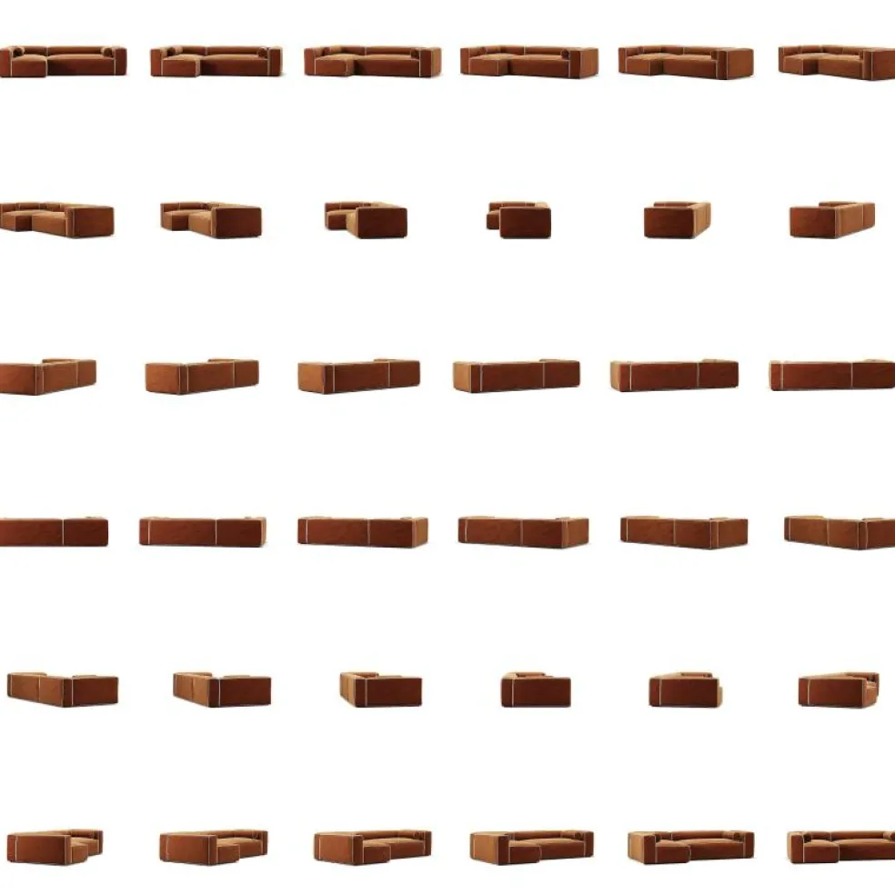 Grand Hue 4-Sitssoffa Divan Vänster, Steam White / Mine Graphite