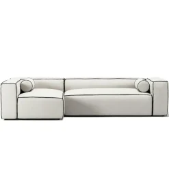 Grand Hue 4-Sitssoffa Divan Vänster, Steam White / Mine Graphite