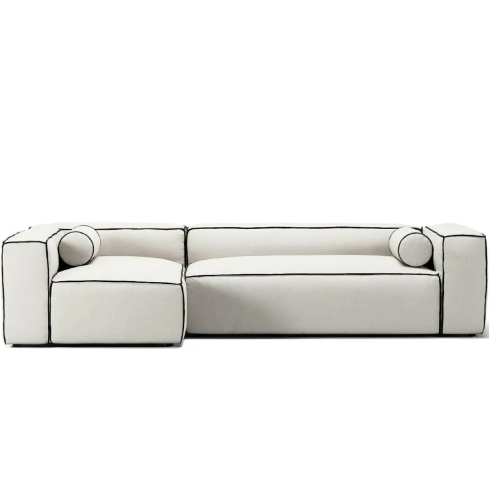 Grand Hue 4-Sitssoffa Divan Vänster, Steam White / Mine Graphite