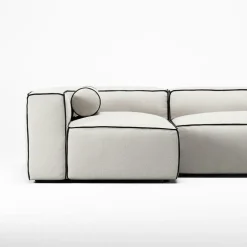 Grand Hue 4-Sitssoffa Divan Vänster, Steam White / Mine Graphite