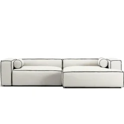 Decotique Hörnsoffor & Divansoffor|3-Sitssoffor-Grand Hue 3-Sitssoffa Schäslong Höger, Steam White / Mine Graphite