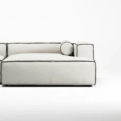 Decotique Hörnsoffor & Divansoffor|3-Sitssoffor-Grand Hue 3-Sitssoffa Schäslong Höger, Steam White / Mine Graphite