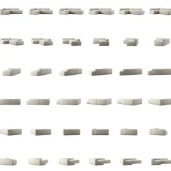 Decotique Modulsoffor|Hörnsoffor & Divansoffor-Grand Loungesoffa 3-Sits öppet avslut Höger Minetyg, Sandshell Beige