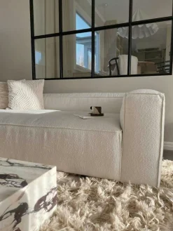 Grand 3-Sitssoffa Bouclétyg, Clay Beige