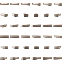 Grand 3-Sitssoffa Bouclétyg, Clay Beige