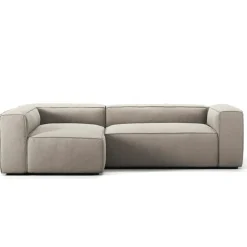 Grand 3-Sitssoffa Divan Vänster Minetyg, Moon White