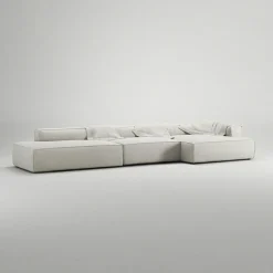 Grand 5-Sitssoffa öppet avslut Vänster Minetyg, Sandshell Beige