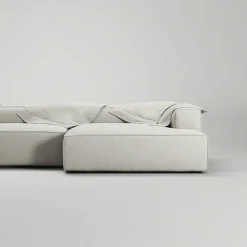 Grand 5-Sitssoffa öppet avslut Vänster Minetyg, Sandshell Beige