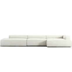 Grand 5-Sitssoffa öppet avslut Vänster Minetyg, Sandshell Beige