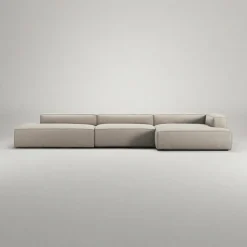 Grand 5-Sitssoffa öppet avslut Vänster Minetyg, Sandshell Beige