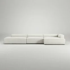 Grand 5-Sitssoffa öppet avslut Vänster Minetyg, Sandshell Beige