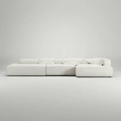 Grand 5-Sitssoffa öppet avslut Vänster Minetyg, Sandshell Beige