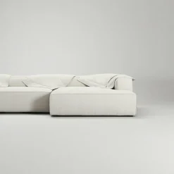 Grand 5-Sitssoffa öppet avslut Vänster Minetyg, Sandshell Beige