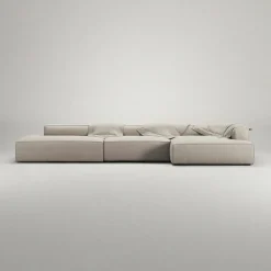 Grand 5-Sitssoffa öppet avslut Vänster Minetyg, Sandshell Beige