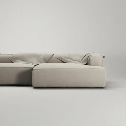 Grand 5-Sitssoffa öppet avslut Vänster Minetyg, Sandshell Beige