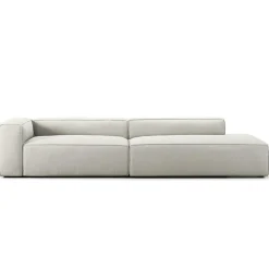 Decotique Modulsoffor|Hörnsoffor & Divansoffor-Grand 3-Sitssoffa öppet avslut Höger Bouclétyg, Steam White