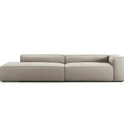 Grand 3-Sitssoffa öppet avslut Vänster Minetyg, Sandshell Beige