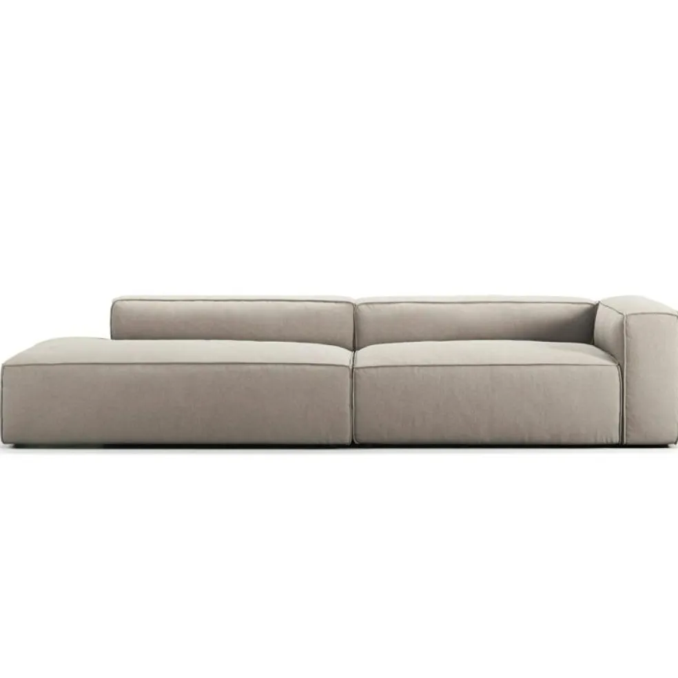 Grand 3-Sitssoffa öppet avslut Vänster Minetyg, Sandshell Beige