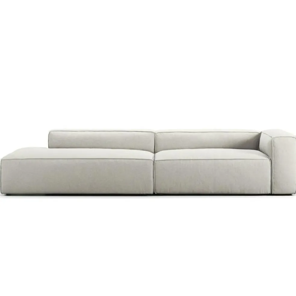 Grand 3-Sitssoffa öppet avslut Vänster Minetyg, Sandshell Beige