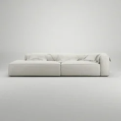 Grand 3-Sitssoffa öppet avslut Vänster Minetyg, Sandshell Beige