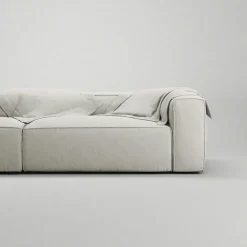 Grand 3-Sitssoffa öppet avslut Vänster Minetyg, Sandshell Beige