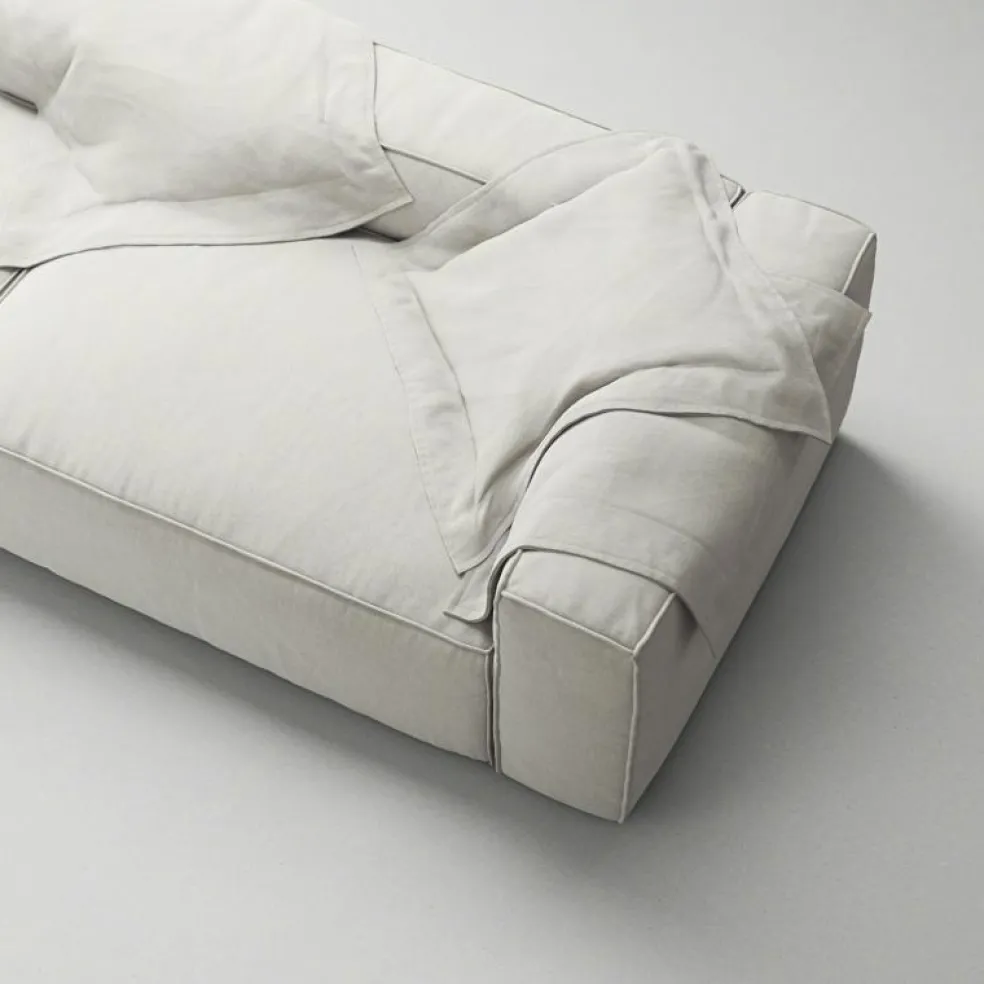 Grand 3-Sitssoffa öppet avslut Vänster Minetyg, Sandshell Beige