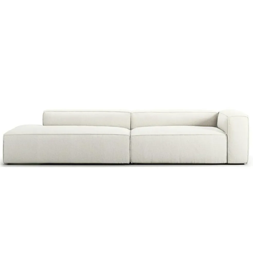 Grand 3-Sitssoffa öppet avslut Vänster Minetyg, Sandshell Beige