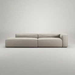 Grand 3-Sitssoffa öppet avslut Vänster Minetyg, Sandshell Beige