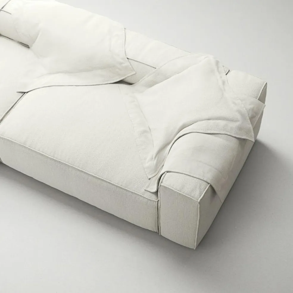 Grand 3-Sitssoffa öppet avslut Vänster Minetyg, Sandshell Beige