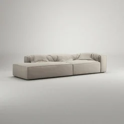 Grand 3-Sitssoffa öppet avslut Vänster Minetyg, Sandshell Beige