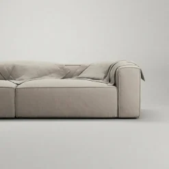 Grand 3-Sitssoffa öppet avslut Vänster Minetyg, Sandshell Beige