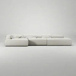 Decotique Modulsoffor|Hörnsoffor & Divansoffor-Grand 5-Sitssoffa öppet avslut Höger Minetyg, Sandshell Beige