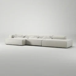 Decotique Modulsoffor|Hörnsoffor & Divansoffor-Grand 5-Sitssoffa öppet avslut Höger Minetyg, Sandshell Beige