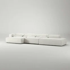 Decotique Modulsoffor|Hörnsoffor & Divansoffor-Grand 5-Sitssoffa öppet avslut Höger Minetyg, Sandshell Beige