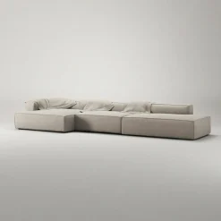 Decotique Modulsoffor|Hörnsoffor & Divansoffor-Grand 5-Sitssoffa öppet avslut Höger Minetyg, Sandshell Beige