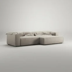 Decotique Modulsoffor|Hörnsoffor & Divansoffor-Grand 3-Sitssoffa schäslong Höger Minetyg, Sandshell Beige