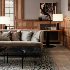 GUBI Bordslampor-Gravity Bordslampa Liten, Svart Stål / Canvas