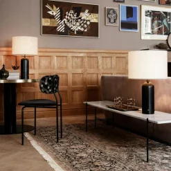 GUBI Bordslampor-Gravity Bordslampa Liten, Svart Stål / Canvas