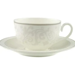 Villeroy & Boch Tekoppar|Kaffekoppar-Gray Pearl Frukostkopp Med Fat