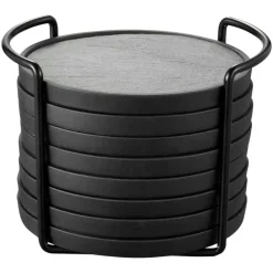 Greta Glasunderlägg Svart, 8-pack