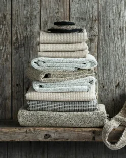 Axlings Handdukar & Badlakan-Handduk Linnefrotté 65x140 cm, Svart / Vit