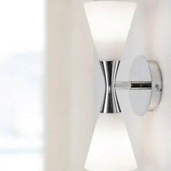 Herstal Vägglampor-Harlekin Duo Vägglampa, Krom/Vit