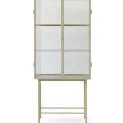 Haze Vitrinskåp Räfflat Glas 155x70 cm, Cashmere