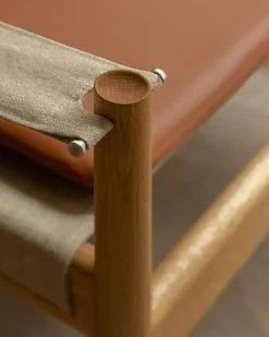 HB Loungefåtölj, Körsbärsträ / Läder