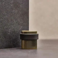 Beslag Design Knoppar & Dörrhandtag-Helix Dörrstopp, Rostfri Look