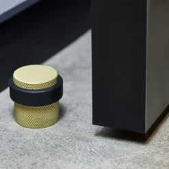 Beslag Design Knoppar & Dörrhandtag-Helix Dörrstopp, Rostfri Look