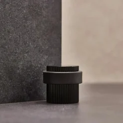 Beslag Design Knoppar & Dörrhandtag-Helix Stripe Dörrstopp, Antique bronze