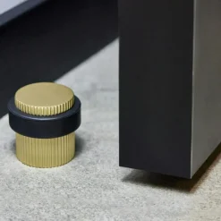 Beslag Design Knoppar & Dörrhandtag-Helix Stripe Dörrstopp, Antique bronze