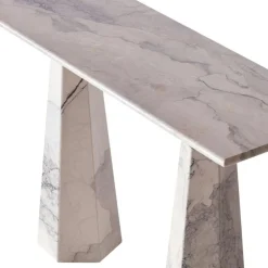 Dusty Deco Sidobord & Avlastningsbord-Hexagon Konsolbord, Mörkbetsad Ask