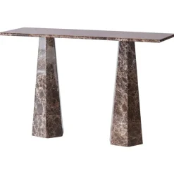 Dusty Deco Sidobord & Avlastningsbord-Hexagon Konsolbord, Mörkbetsad Ask